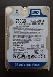 WD 2.5" 750G WD7500BPVT 良品.