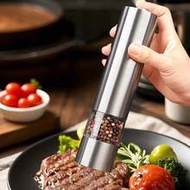 1pc Electric Salt And Pepper Grinder, Automatic One Handed Operation Adjustable Stainless Steel Grin