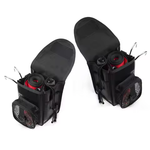 Scuba Diving Reel with SMB Safety Marker Buoy Mesh Gear Bag - Equipment Holder Carry Pouch for Under