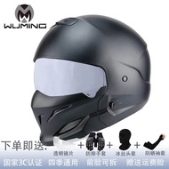 หมวกกันน็อคเต็มใบ Wuming Vintage สำหรับขี่มอเตอร์ไซค์ ฤดูใบไม้ผลิ ฤดูร้อน ฤดูใบไม้ร่วง ฤดูหนาว 3C รั