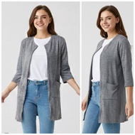 Cardigan Blazer 3/4 Sleeves In Acid Gray Only Fits Up To L