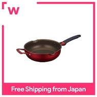 Thermos Durable Series Multipan Ultra Deep Fry Pan Fry Pan 26cm Red IH Compatible KFJ-026W R