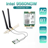 9560NGW WiFi Card+Antenna 1730Mbps Wireless AC 9560 Dual Band 2.4G+5G BT 5.0 802.11Ac M.2 CNVI 9560N
