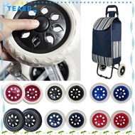 TEASG 2Pcs Tire Wheel, Replacement Flexible Shoppin Cart Wheels, Fashion Anti Slip 6.3Inch EVA Wheelchair Caster Luggage Accessories
