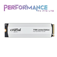 Crucial T705 2TB PCIe Gen5 NVMe 2280 M.2 SSD With Limited Edition White Heatsink (5 Years Warranty B