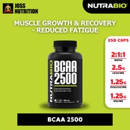 Bcaa 2500 250 CAPS NUTRABIO BCAA CAPSULES RECOVERY SUPPLEMENT BCAA AMINO ACID BCAA NUTRABIO BCAA IMP