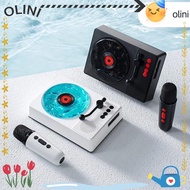 OLINI Bluetooth Vinyl Record Player, Waves with Adjustable Ambient Lights Wave Vinyl Record Player, 