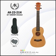 A&K 23-21H 23" Concert Ukulele come with Bag, Pick (UK 2321H)