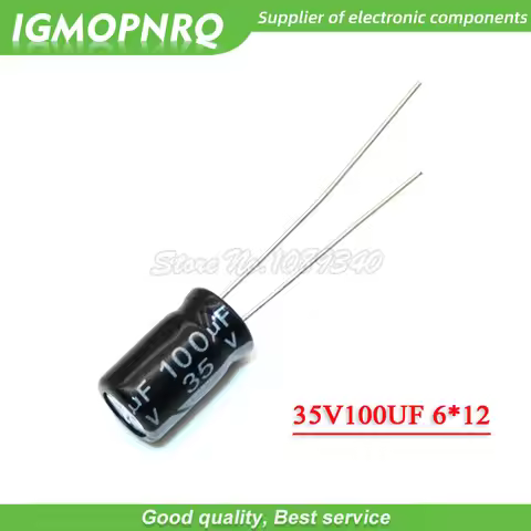 50PCS 35V100UF 6*12mm 100UF 35V 6.3*12 Electrolytic capacitor
