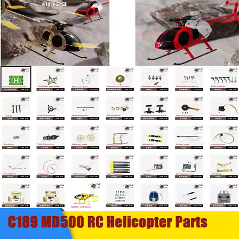 C189 MD500 ERA RC Helicopter Spare Parts Original Propeller Landing Gear Main Motor Servo Receiver R