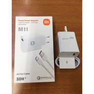 M11 33W travel power adapter 6A fast cable quick charger