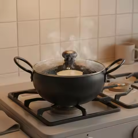 Hand Hammered Iron Pot Gas and Induction Compatible Round Bottom Soup Kettle Japanese Design Nabe Po