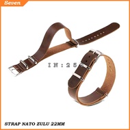 Nato Strap Nato Zulu Leather 22mm Dark Brown