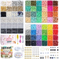 Kit Pembuatan Gelang JQEEYGV 3 Kotak - 11,000pcs Manik Tanah Liat - 48 Manik Warna Fesyen untuk Kit 