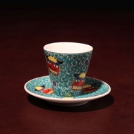 九谷燒 吉祥酒杯 豆皿 套組 獅子舞