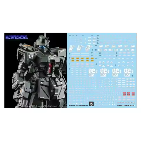 Model Decals for HG RGM-79S GM Spartan E.F.F Jungle Combat Model Kit Fluorescent Color Sticker for M