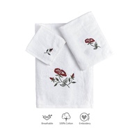 New Aussino Sakura Embroidery 100% Cotton Bath Towel, Hand Towel & Fac