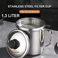 OIL POT STAINLESS STEEL OIL FILTER CONTAINER 1.3 Liter OIL FILTER CONTAINER