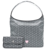 Goyard Grey Goyardine Canvas and Chevroches Calfskin Boheme Hobo Bag