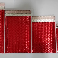 amplop bubble wrap lapis alumunium foil ukuran 12x18cm - merah