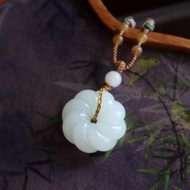 天然和田玉羊脂玉平安扣項鏈新疆且末老料和田玉項鏈白潤細膩平安