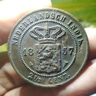 Terbaruuu!!! Uang Koin Benggol 2 1/2 Cent Nederlandsch Indie Thn 1857