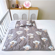 Bộ nệm gối mền cho bé đi học Katina House vải cotton satin hàn quốc đẹp mềm mát