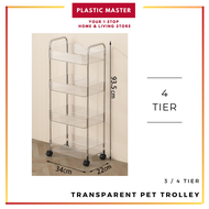 OrganizerCaddy 3/4 Tier Acrylic Transparent Space-Saving Multi-Tiered Storage Trolley