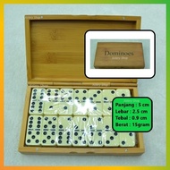 Batu Domino Pro Box Kayu Tebal Panjang 5Cm Lebar 2.5Cm Tebal 0.9Cm