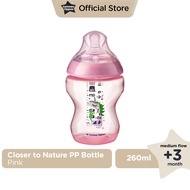 TommeeTippee Close to Nature Pink PP Bottle 260ML/ 9oz contents 1 & 2 Baby Milk Bottle/