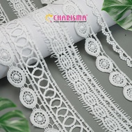 Charisma White Guipper Embroidered Lace FR - Embroidered Edge Lace 3cm-25cm Wide/ Price Per Yard (90
