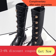 YQ61 Girls Boots2022Autumn and Winter New Children's Long Velvet Boots Middle and Big Children Dr. Martens Boots Trendy