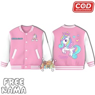 Cute Unicorn Varsity Jacket for Boys and Girls Ages 2 3 4 5 6 7 8 9 10 11 12 Years Baseball Jacket f
