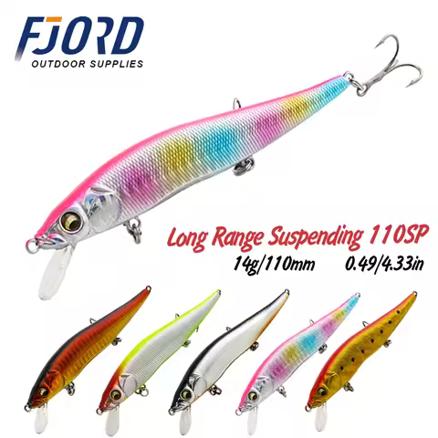 FJORD Long Range Suspending 110mm 14g Fishing Lure Pike Perch Sea Carp Hard Swimbait Knocking Sound