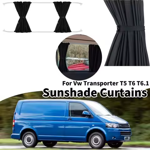 Car Privacy Blackout Window Sunshade Curtains With Slides For Vw Transporter T5 T6 T6.1 Van Travel C