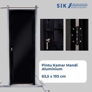 Pintu Kamar Mandi Aluminium Full ACP Bolak Balik Warna Hitam