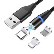 สายชาร์จแม่เหล็ก 5 แอมป์ สำหรับมือถือ  Lightning Micro USB Type C หมุนได้ 360 องศา (สำหรับมือถือทุกรุ่น )