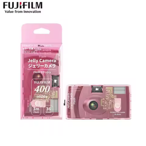 Fujifilm Jelly Disposable Film Camera Transparent IOS 400 Film Camera Take 36 Sheets Flashing Camera