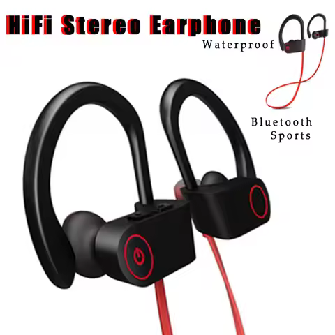 IPX7 Waterproof Wireless Headset Sports Bass Bluetooth Earphone With Mic U8 tws true wireless earpho