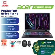 Acer Predator Helios NEO 16 PHN16-71-77HU LAPTOP (i7-13700HX 16GDR5 1TB SSD / RTX4060 8GDR6 / 16"WQXGA IPS 165Hz /WIN11)