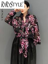 เสื้อแขนยาวปักลายผีเสื้อสำหรับผู้หญิงเสื้อ MODE Korea ทรงหลวมลำลองสำหรับฤดูร้อนใหม่5C1252