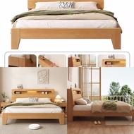 【High Quality】 Solid Wood Simple And Modern, 1.8-Meter Double Bed, 1.5-Meter Oak Storage, Rental Roo
