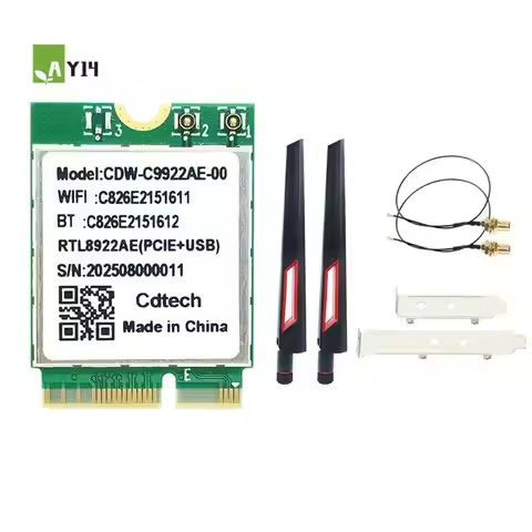AY14 -RTL8922AE Wifi7 Card 6338Mbps Tri-Band 2.4G/5G/6G Wireless Wifi Adapter Bluetooth5.4 M.2 For W