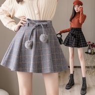 Aiyiyi Short Skirt Large Swing Plaid A-Line S-XL Versatile High Waist Temperament Thickened Woolen W
