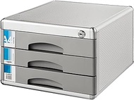 HSTBLEOO Flat File Cabinet Storage, Desktop Drawer Cabinet, 3 Drawers Aluminum Alloy Storage Drawers Desk Storage, A4 Office Box With Lock.