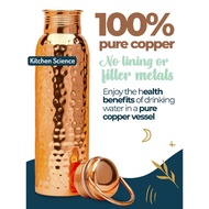 Pure Copper 950ML Drinking Bottle, 99.9% Pure Natural Quality Guaranteed Copper Bottle