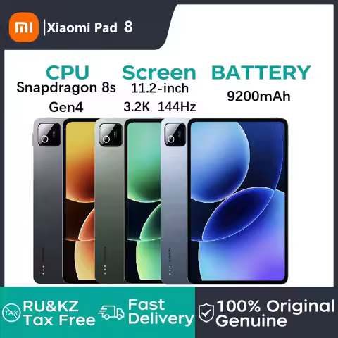 New 2025 Xiaomi Tablet Xiaomi Pad 8 11.2"144Hz 3.2K 4th Gen Snapdragon 8s HyperOS 3 9200mAh 45W Fast