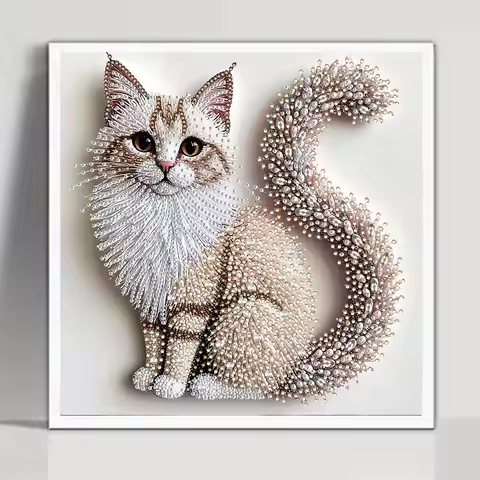 2D Flat Printing, Irregular Diamonds, Canvas Material, Acrylic Paint 5D Diamond Painting Kit | Fluff