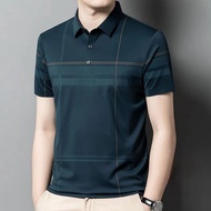 Men's Stripe Polo Shirt for men Clothing Ethnic Style Vintage Polo shirt Tops Ethnic Polo Shirt Over