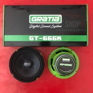 ลำโพงเสียงกลาง 6.5 นิ้ว GRATIA GT-666K ราคาต่อคู่ แม่เหล็กใหญ่ เสียงชัด พุ่งไกล เครื่องเสียงรถยนต์